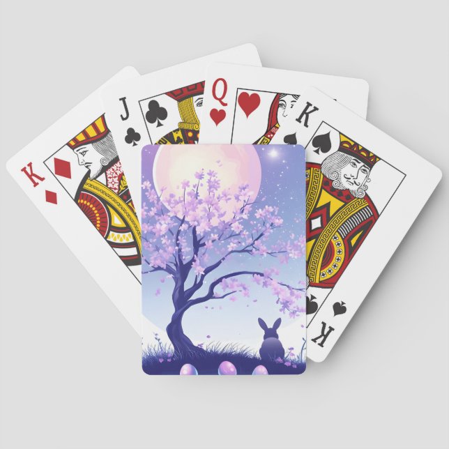 Jeu De Cartes Nuit lunaire de lapin (dos)