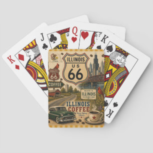 Jeu De Cartes Nuits de cartes de café de l'Illinois Mother Road