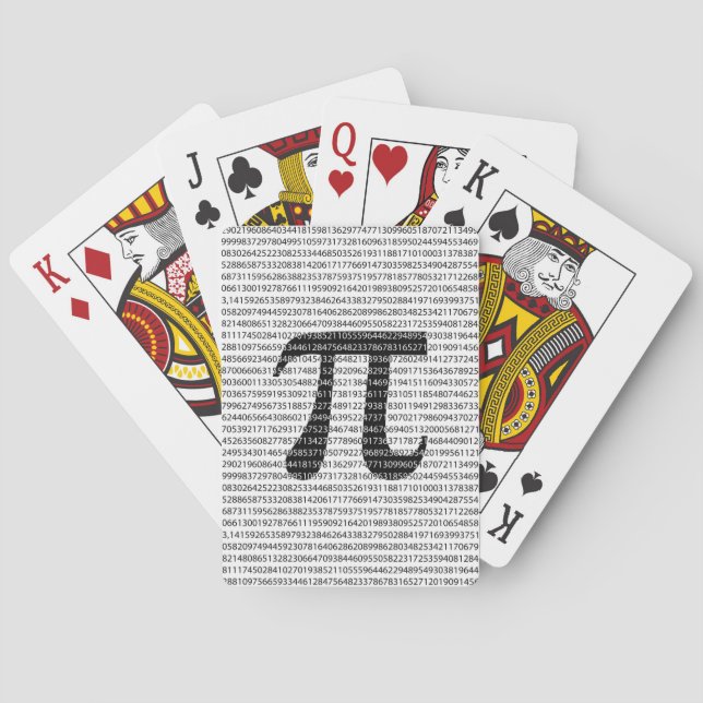Jeu De Cartes Numéro noir d'origine pi jour symbole mathématique (dos)