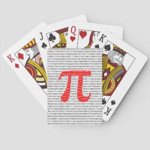 Jeu De Cartes Numéro rouge d'origine pi jour symbole mathématiqu