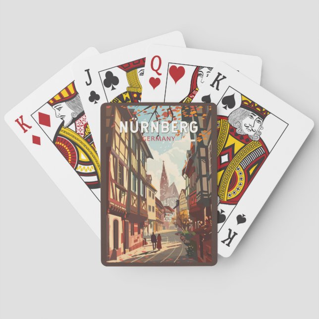 Jeu De Cartes Nuremberg Allemagne Travel Art Vintage (dos)
