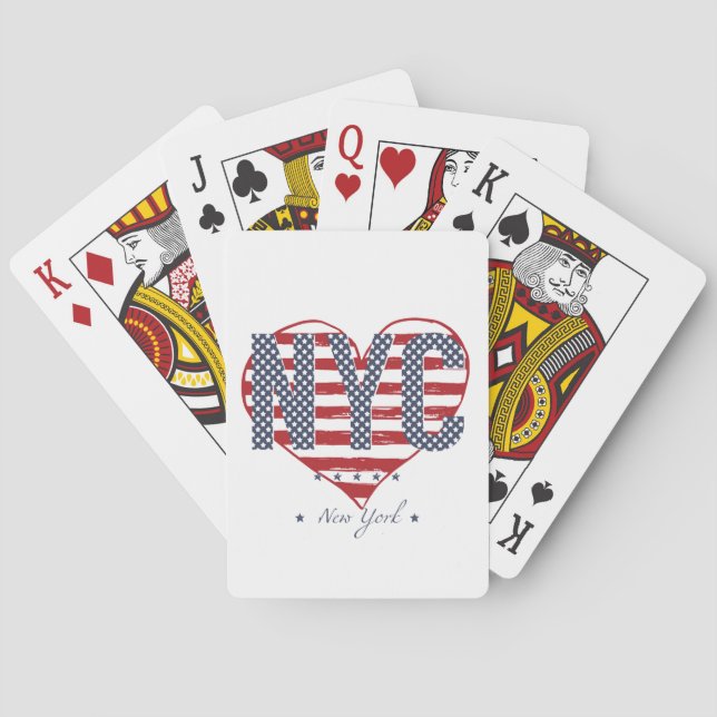 Jeu De Cartes NYC American Flag Heart (dos)