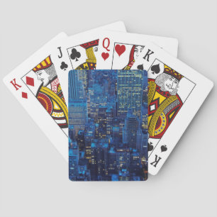 Jeu De Cartes NYC Skyline, vue haute angle à la tombée de la nui