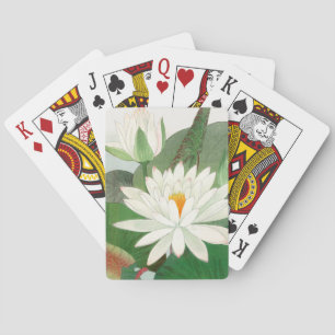 Jeu De Cartes Nymphaea lotus, gravure sur bois japonaise, 1917