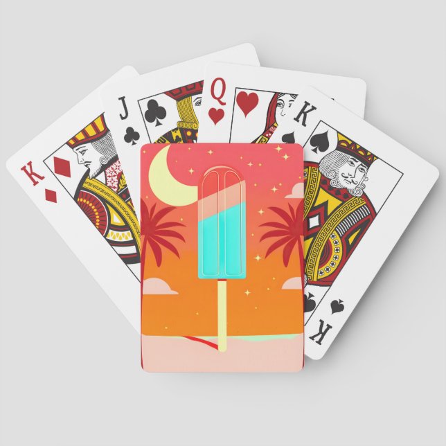 Jeu De Cartes Oasis de glace de palme d'été étoile (dos)