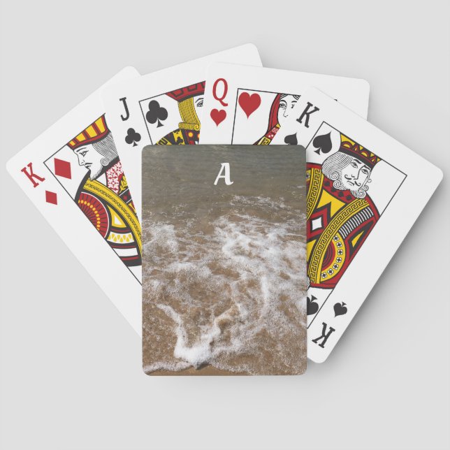 Jeu De Cartes Ocean Beach Monogrammes Premières Vagues d'eau Cad (dos)