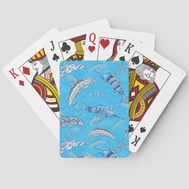 Jeu De Cartes Ocean Marine Animals Dolphins Marlins (dos)