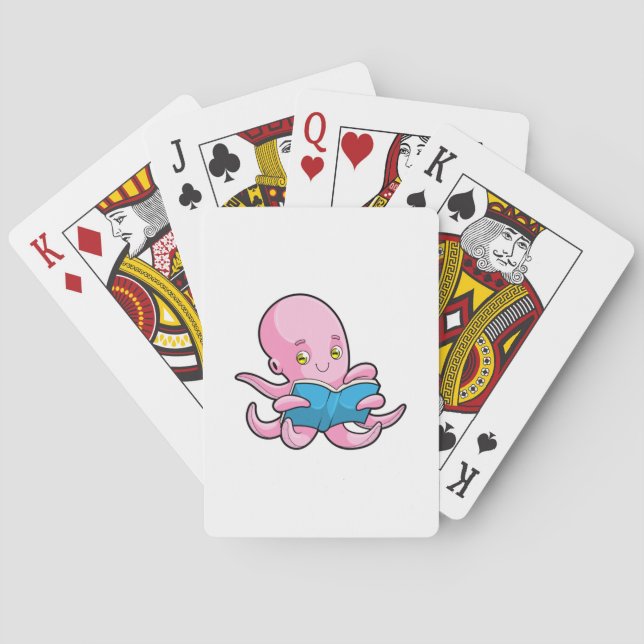 Jeu De Cartes Octopus à la lecture d'un livre (dos)