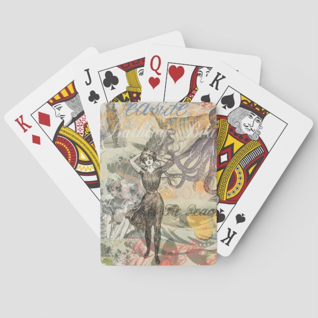 Jeu De Cartes Octopus Beach Antique Côte Steampunk (dos)