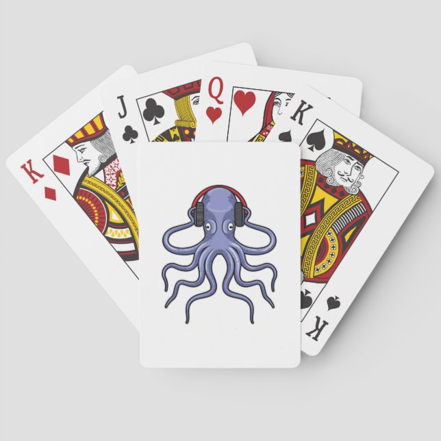 Jeu De Cartes Octopus en musique avec casque (dos)
