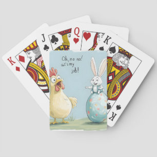 Jeu De Cartes OEuf de poulet lapin en caricature Amusant Pâques
