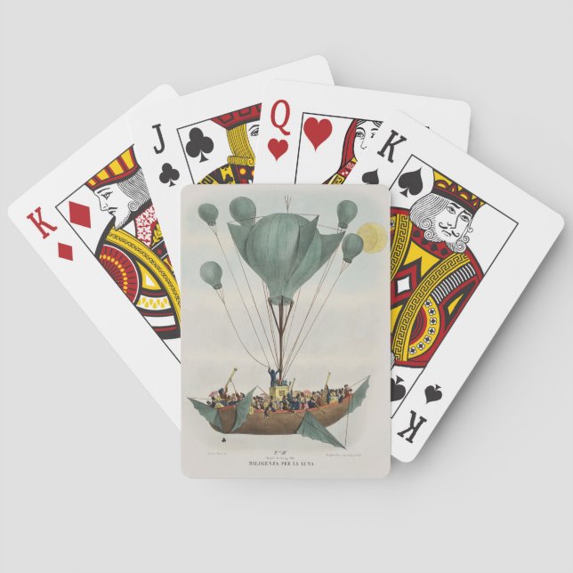 Jeu De Cartes Œuvre d'art représentant un ballon dirigeable anti (dos)