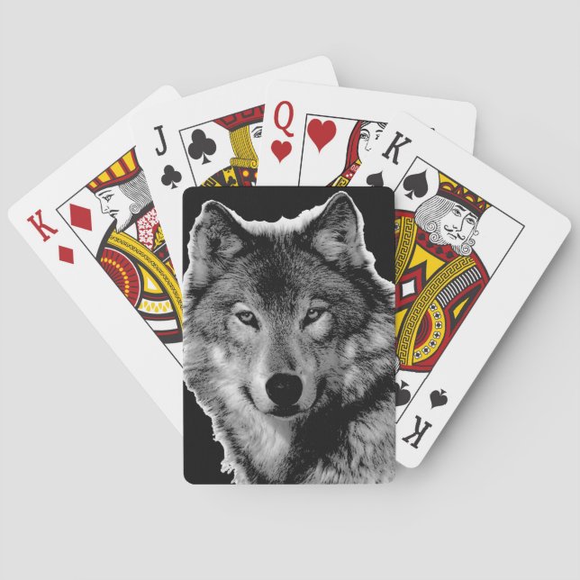 Jeu De Cartes Oeuvre de Loup noir et blanc (dos)