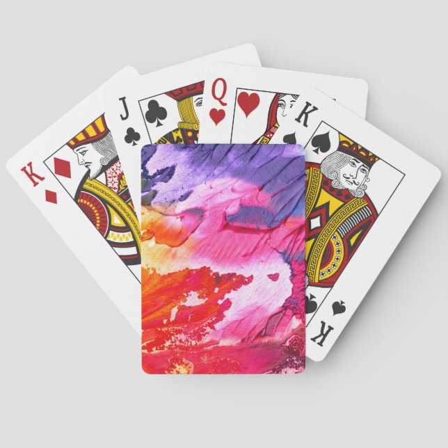 Jeu De Cartes Oeuvre de peinture à l'huile couleur Abstraite (dos)