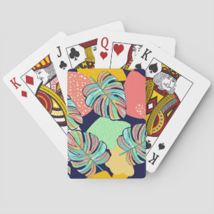 Jeu De Cartes Oeuvre tropicale : Monstera multicolore