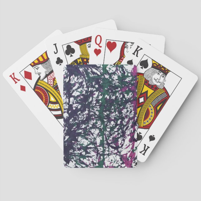 Jeu De Cartes Œuvres d'art en marbre violet, vert, rose (dos)