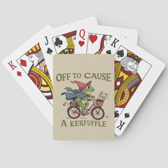 Jeu De Cartes Off to Cause a Kerfuffle Frog Sarcastic Funny Meme (dos)