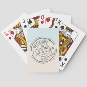 Jeu De Cartes Officiellement à la retraite sur une plage tropica
