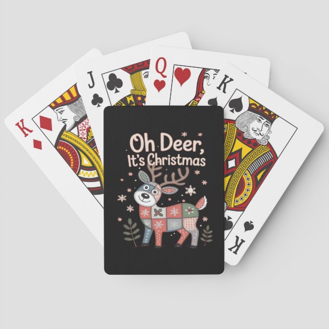 Jeu De Cartes Oh Cerf C'est Noël Petits Carrés Patchwork (dos)