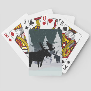 Jeu De Cartes Oie dans la nuit hivernale neige
