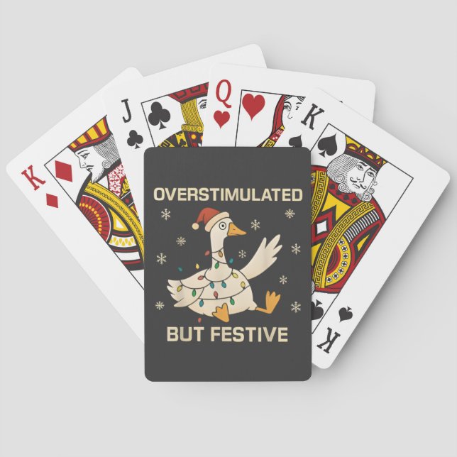 Jeu De Cartes Oie de Noël surexcitée mais festive  (dos)