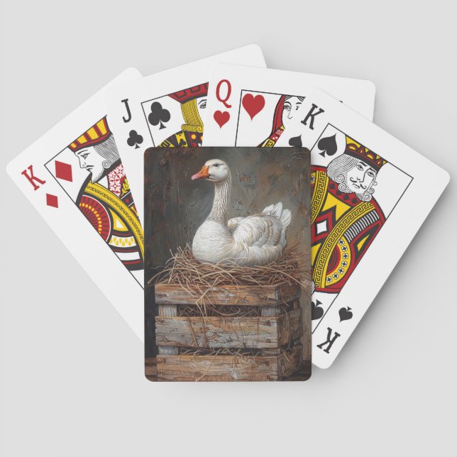 Jeu De Cartes Oie sur une peinture nivale (dos)