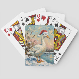 Jeu De Cartes Oie vintage avec chapeau de Père Noël par Noël gel