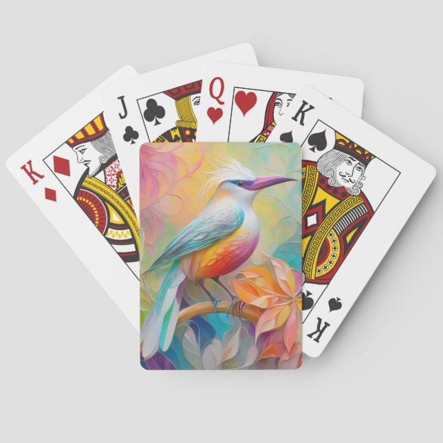 Jeu De Cartes Oiseau à poitrine rouge à bec rose (dos)