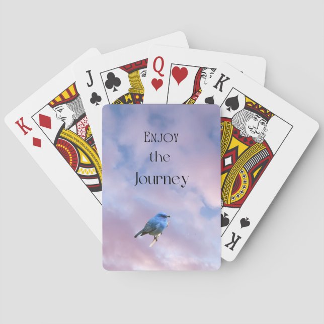 Jeu De Cartes Oiseau bleu "Profitez du voyage" (dos)