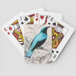 Jeu De Cartes Oiseau bleu vintage illustré
