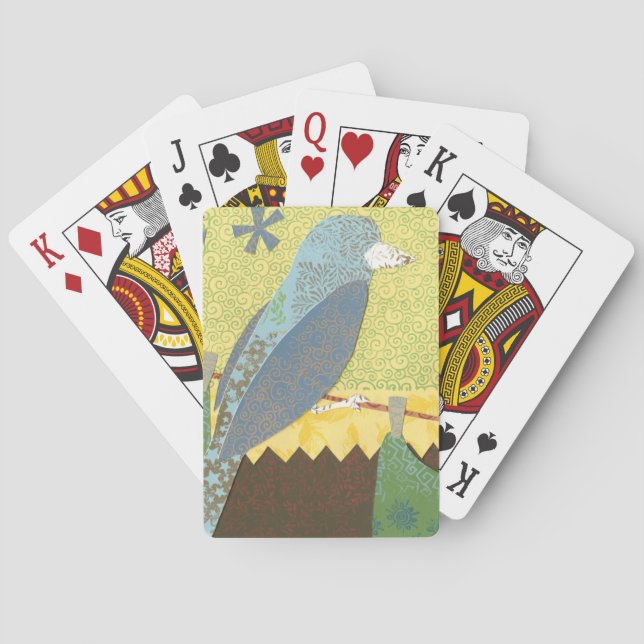 Jeu De Cartes Oiseau coloré sur fil (dos)