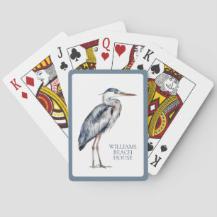 Jeu De Cartes Oiseau de Héron Bleu Côtier Personnalisé