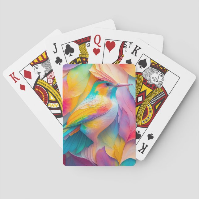 Jeu De Cartes Oiseau en soie de fantaisie (dos)