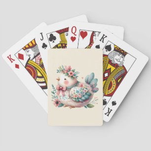 Jeu De Cartes Oiseau Folklorique Floral au Charme Bohème Pastel