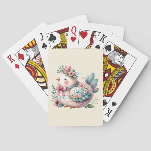 Jeu De Cartes Oiseau folklorique floral au charme Pastel Boho (dos)