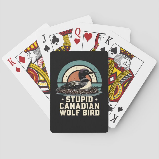 Jeu De Cartes Oiseau loup canadien stupide  (dos)