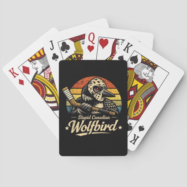 Jeu De Cartes Oiseau loup canadien stupide  (dos)