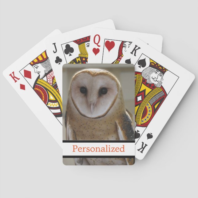 Jeu De Cartes Oiseau sauvage de Chouette personnalisée face (dos)