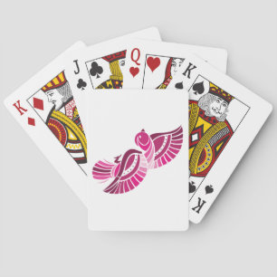 Jeu De Cartes Oiseau Tribal Rose Phoenix Magenta Stylisé