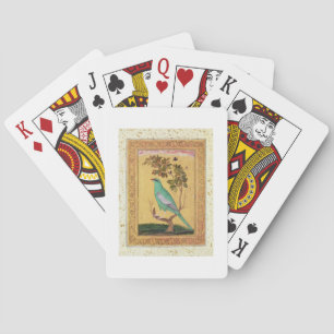 Jeu De Cartes Oiseau vert, Mughal (gouache sur papier)