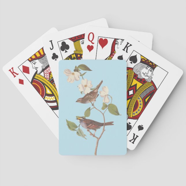 Jeu De Cartes Oiseaux Audubons à Bruant à Throses Blanches avec  (dos)