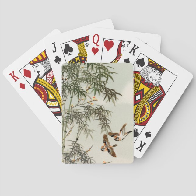 Jeu De Cartes Oiseaux Bambou Asiatique Japonais Vintage (dos)