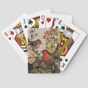Jeu De Cartes Oiseaux de printemps Robin Oiseaux rouges