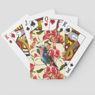 Jeu De Cartes Oiseaux exotiques, fleurs, grenade.