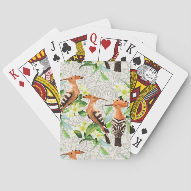 Jeu De Cartes Oiseaux Exotiques Sur La Dentelle (dos)
