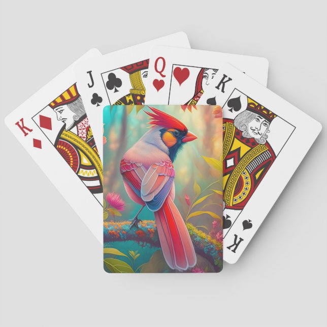 Jeu De Cartes Oiseaux Fantastiques Cardinal Mâle (dos)