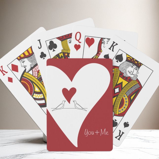 Jeu De Cartes Oiseaux modernes simples personnalisés en amour Co (Créateur téléchargé)