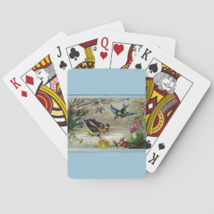 Jeu De Cartes Oiseaux vintages dans la neige
