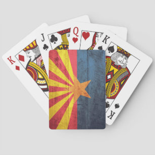 Jeu De Cartes Old Wooden Arizona Flag Playing Cards