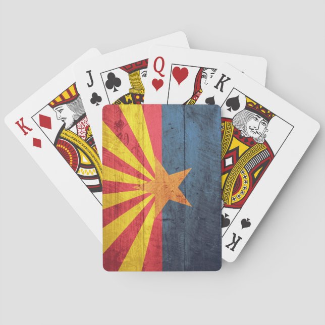 Jeu De Cartes Old Wooden Arizona Flag Playing Cards (dos)